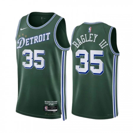 Canotte Uomo Detroit Pistons Marvin Bagley III 35 Nike 2022-23 City Edition Verde Swingman
